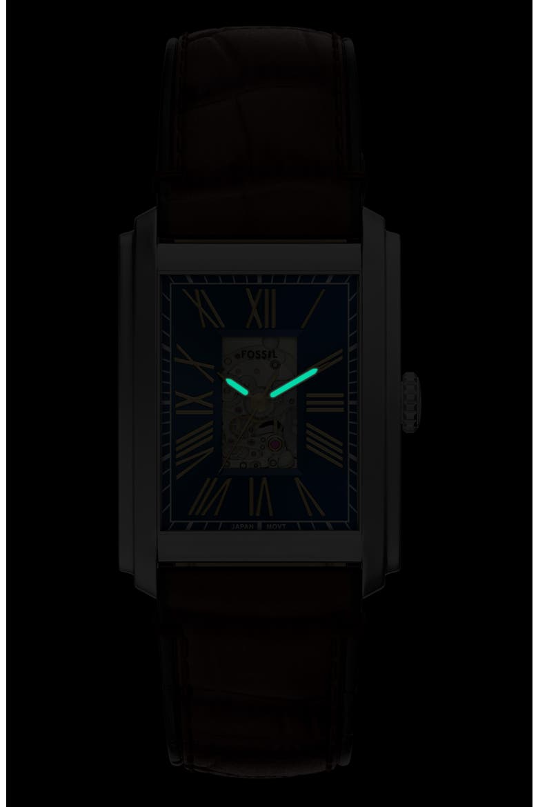 Carraway Open Heart Leather Strap Watch, 30mm x 42mm, Alternate, color, BROWN/ BLUE