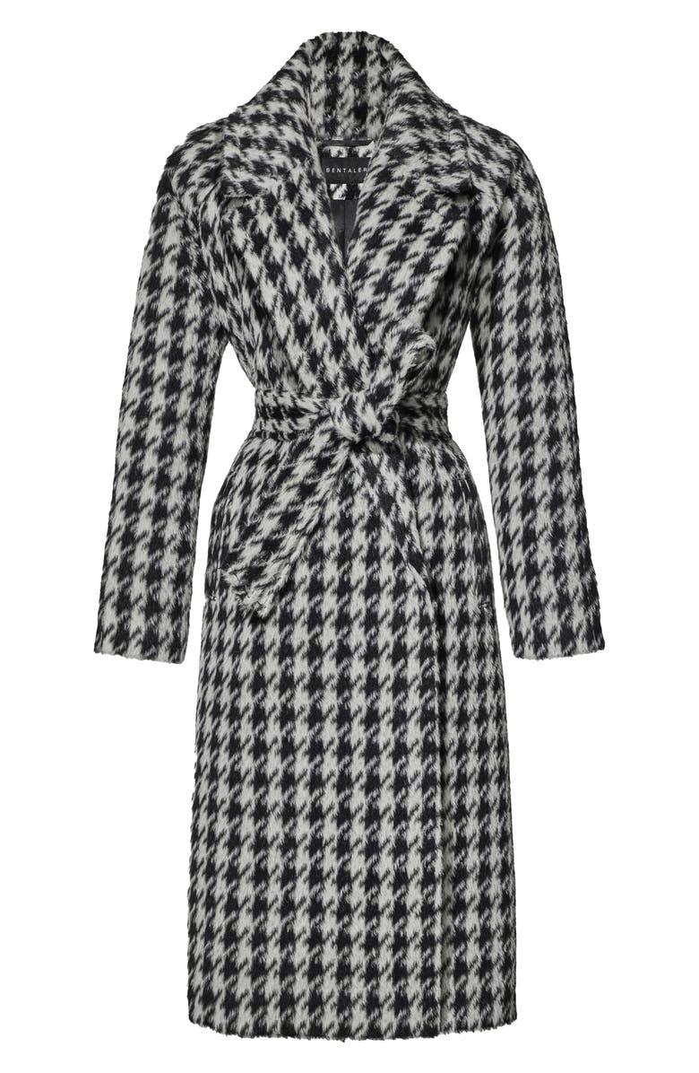 SENTALER Houndstooth Alpaca Blend Coat, Alternate, color, Houndstooth