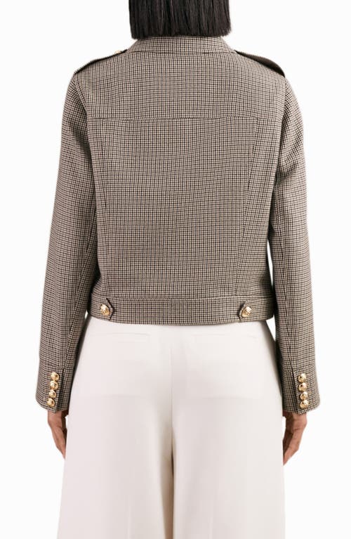 Reiss Jaque Houndstooth Check Wool Jacket In Neutral