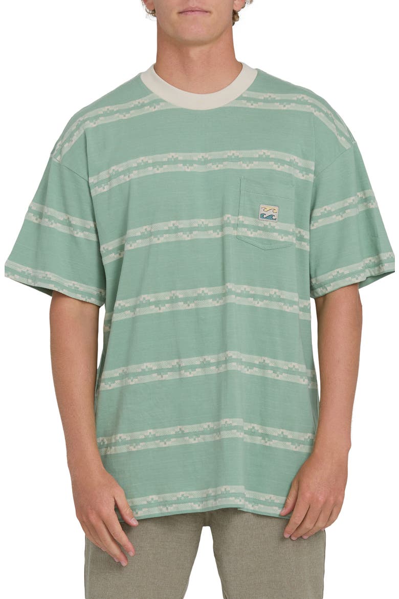 Baxter Oversize Stripe Pocket T-Shirt, Main, color, GRANITE GREEN