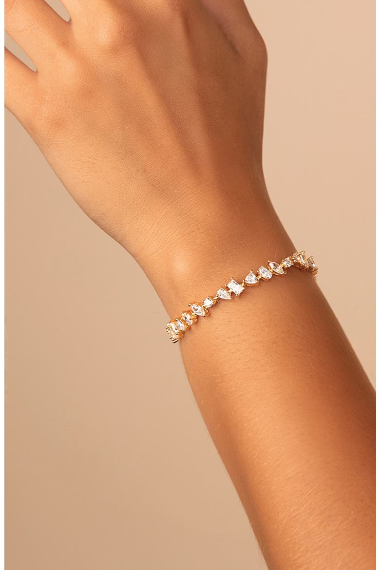 Ellery Cubic Zirconia Tennis Bracelet, Alternate, color, GOLD