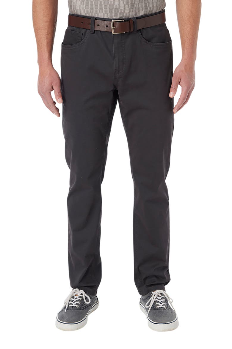 Horizon Modern Fit Stretch Cotton Blend 5-Pocket Pants, Main, color, BLACK