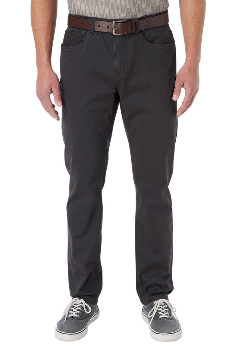 Fair Harbor Horizon Modern Fit Stretch Cotton Blend 5-Pocket Pants, Main, color, Black
