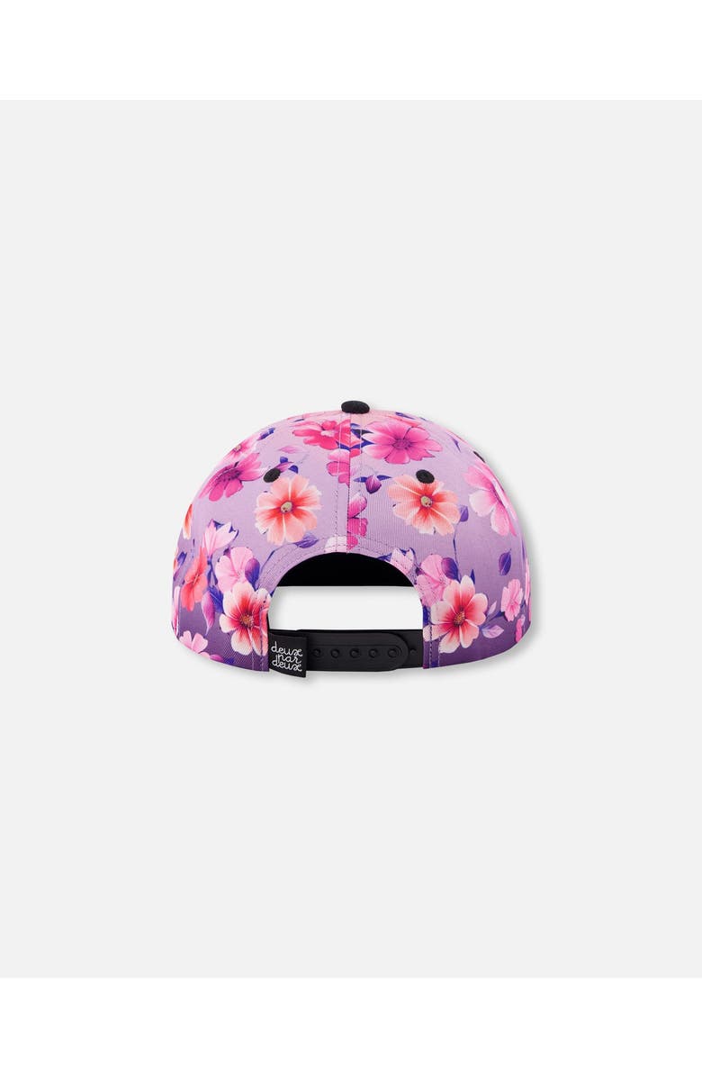 Deux par Deux Flat Brim Floral Gradient Print Cap, Alternate, color, Mauve Floral Gradient