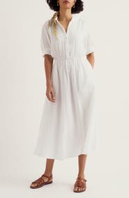 Seasalt Cornwall Shore Path Organic Cotton Gauze Midi Dress