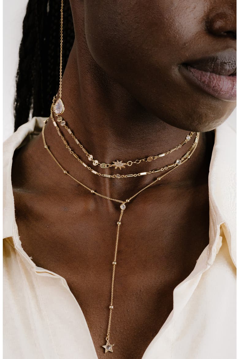 Forever Falling Multichain Necklace, Alternate, color, GOLD