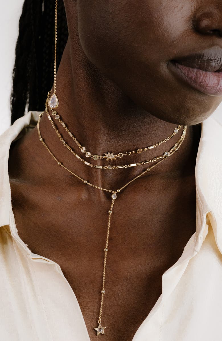 Ettika Forever Falling Multichain Necklace, Alternate, color, Gold