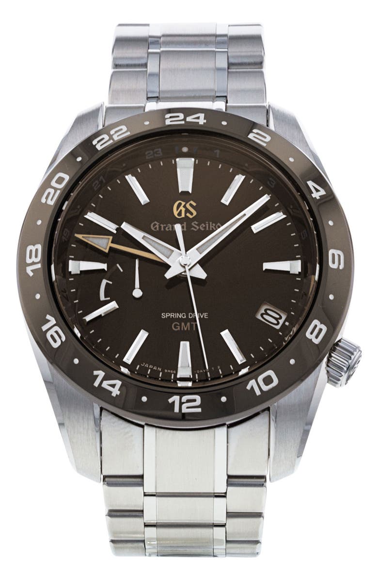 Watchfinder & Co. Grand Seiko Preowned 2021 Sport Spring Drive GMT Bracelet Watch, 40.5mm, Main, color, 