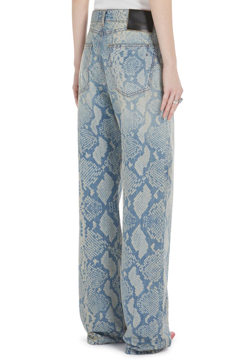 Python Print Denim Wide Leg Jeans, Alternate, color, MIDNIGHT BLUE