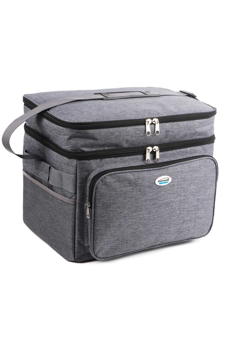 30 Can Insulated Cooler Bag in Gray with Hard Liner, Main, color, Grey