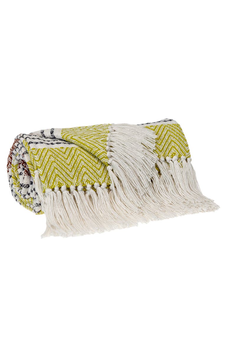 PARKLAND COLLECTION Kai Fringe Throw Blanket, Alternate, color, Rust Multi
