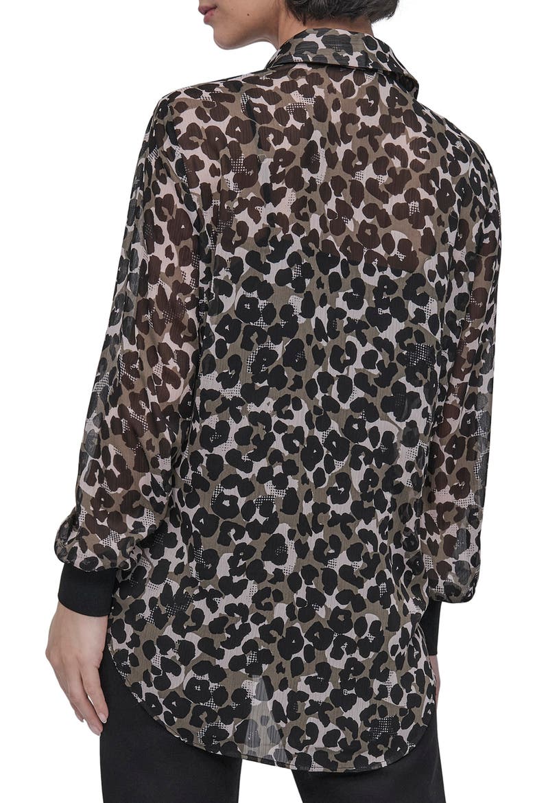 Print Chiffon Tunic Shirt, Alternate, color, SPRING ANIMAL UTILITY GREEN