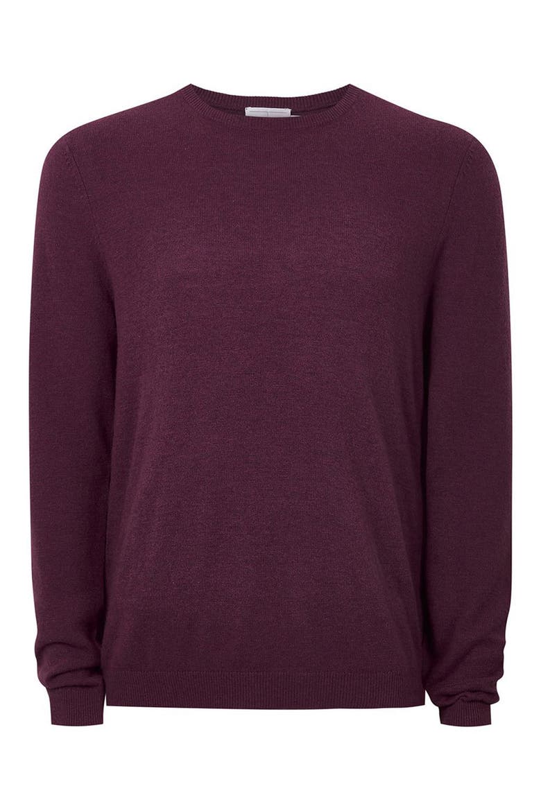 Crewneck Sweater, Alternate, color, BURGUNDY