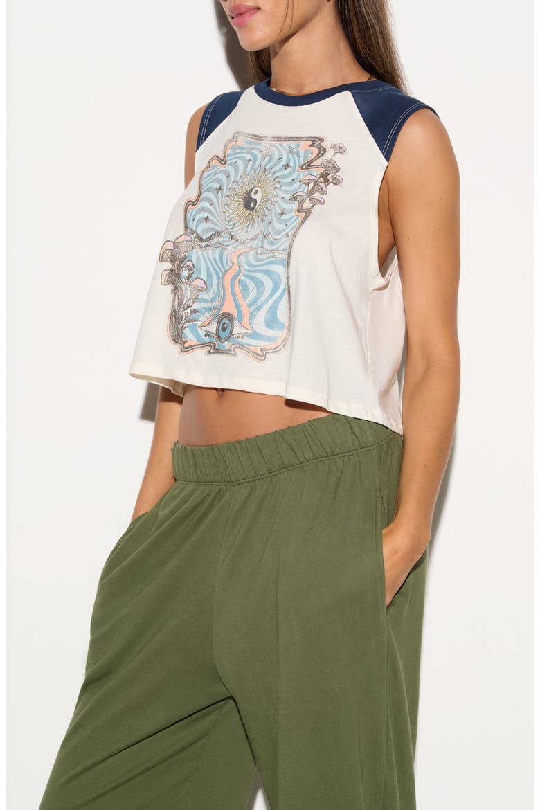 Cosmic Mirage Rally Graphic Cotton Tank, Alternate, color, VINTAGE WHITE