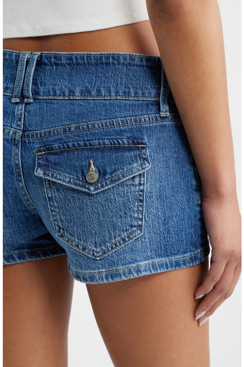 Flap Pocket Denim Shorts, Alternate, color, DARK BLUE