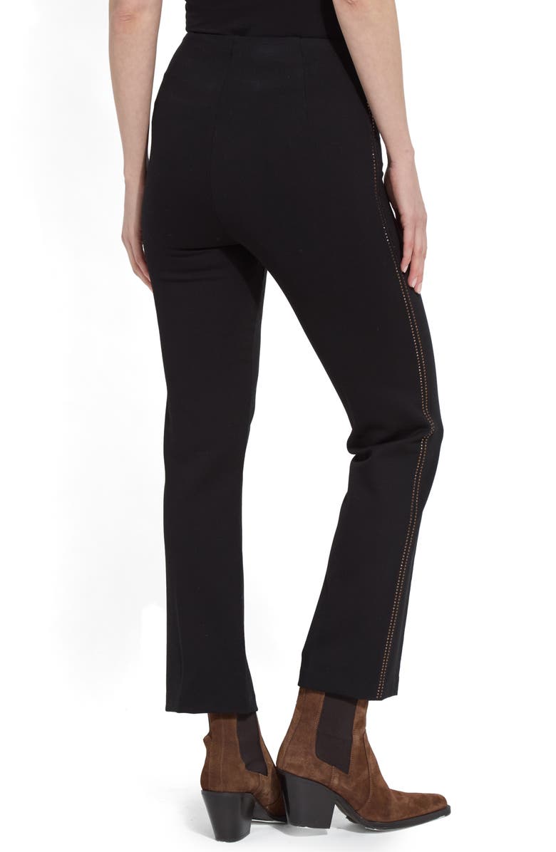 Lysse Crystal Embellished Ankle Flare Pants, Alternate, color, Black