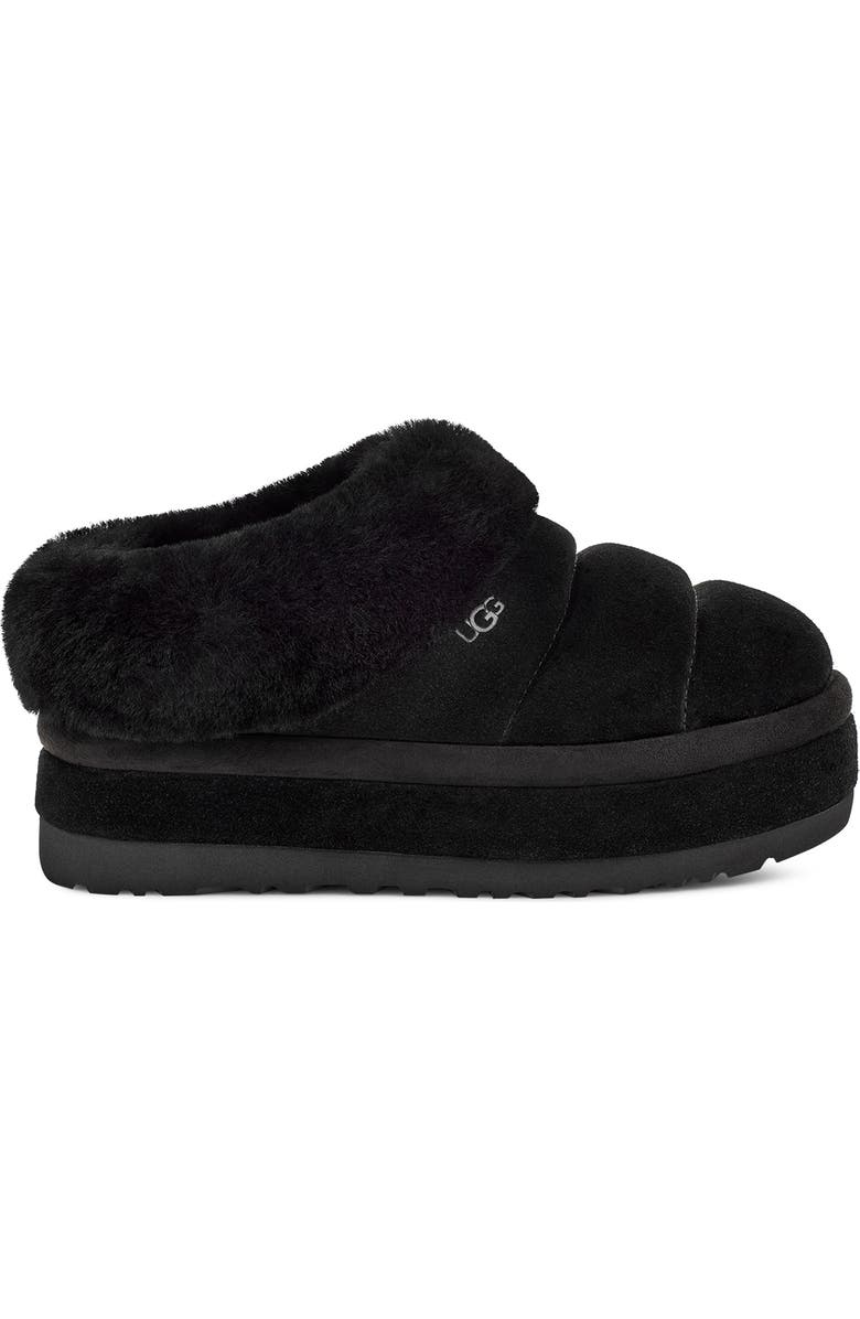 UGG<sup>®</sup> Tazzlita Genuine Shearling Trim Platform Slipper, Alternate, color, Blk