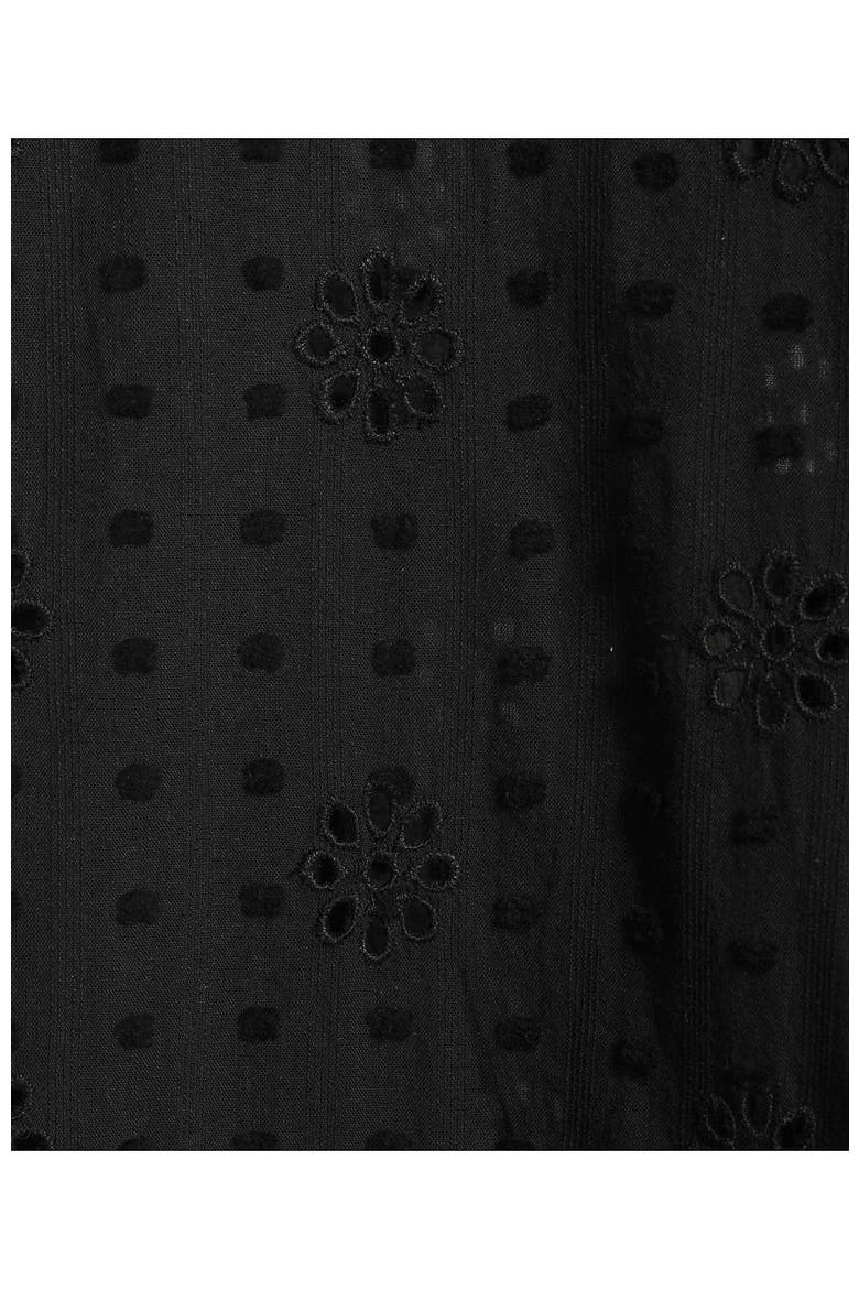 Eyelet Button Down Maxi Cover-up Dress, Alternate, color, Black