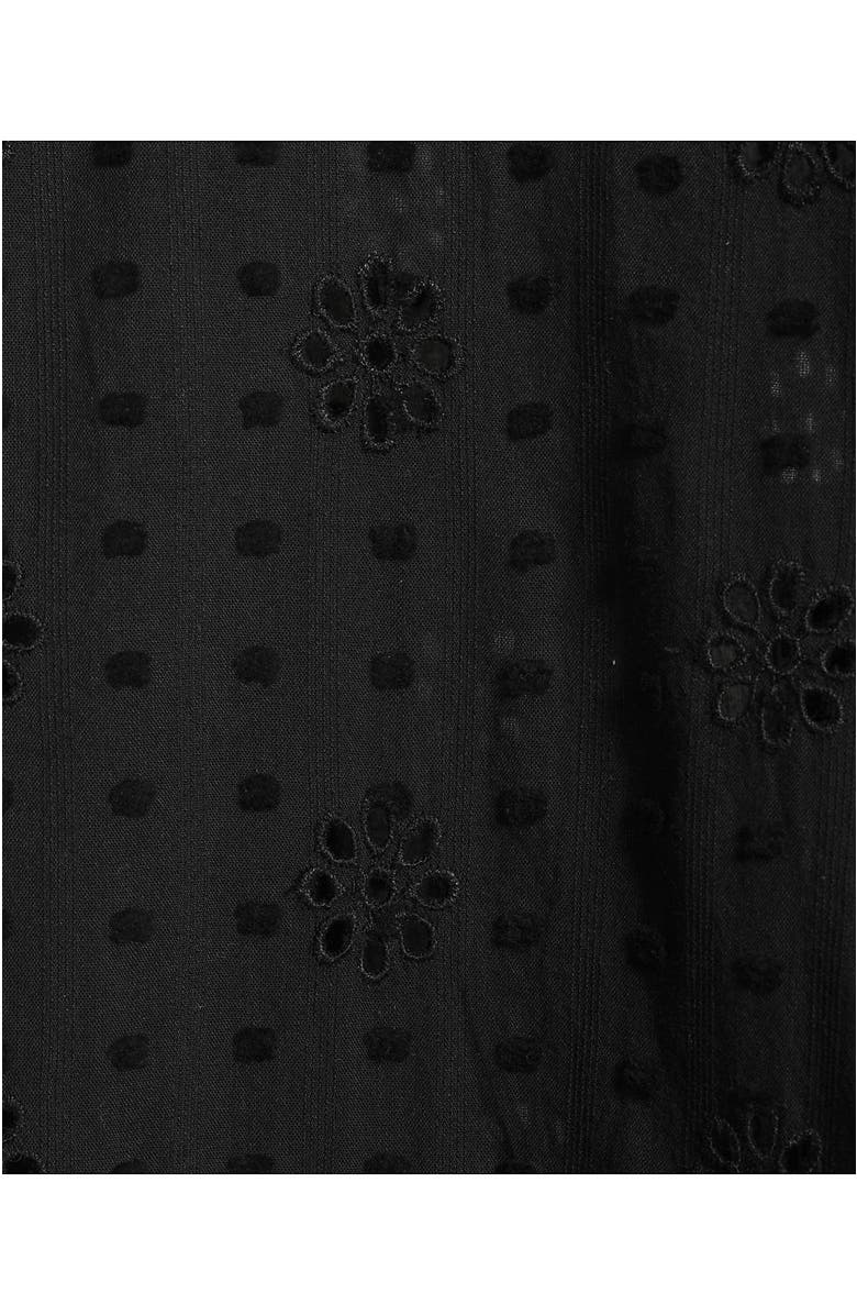 Lands' End Eyelet Button Down Maxi Cover-up Dress, Alternate, color, Black