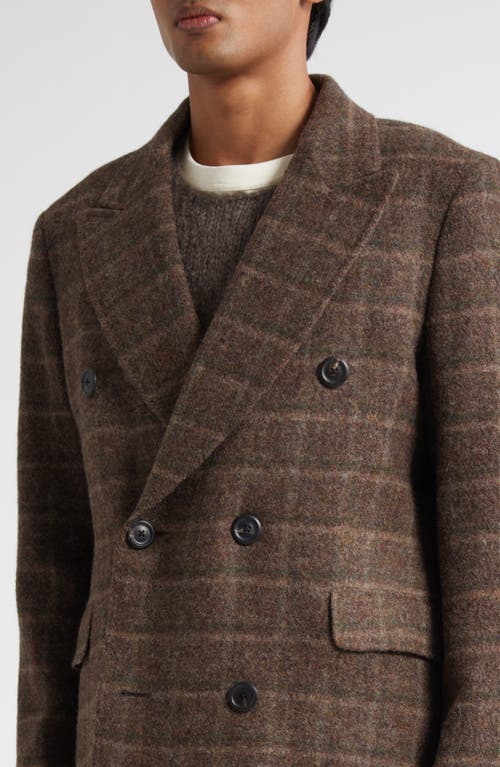 Our Legacy Whale Plaid Wool Coat In Brown
