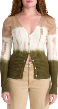 Seven7 Tie Dye Ribbed Cardigan