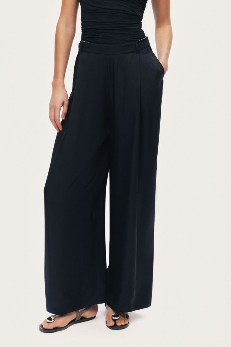 Tailored Wide Leg Trousers, Alternate, color, Black