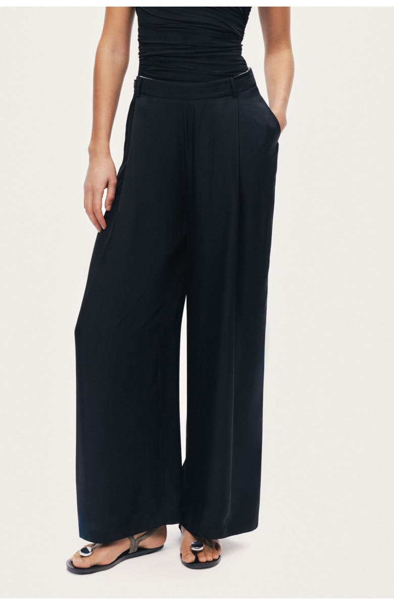 Nocturne Tailored Wide Leg Trousers, Alternate, color, Black