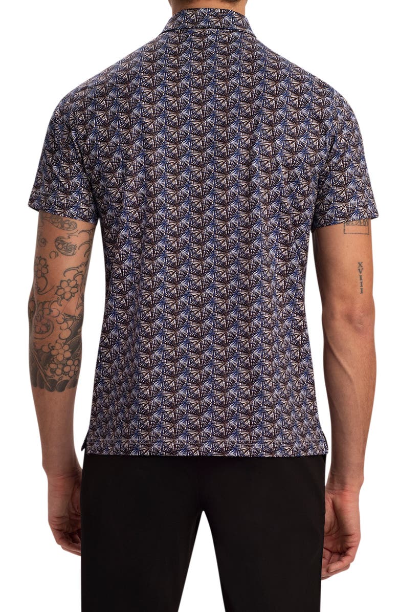 Bugatchi OoohCotton<sup>®</sup> Tech Geo Print Polo, Alternate, color, Mocha