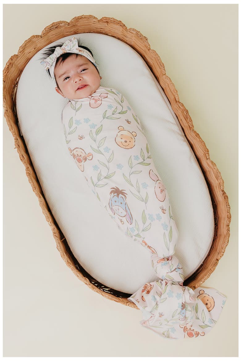 Winnie the Pooh Floral Stretch Knit Blanket, Alternate, color, WTP FLORAL LATTICE