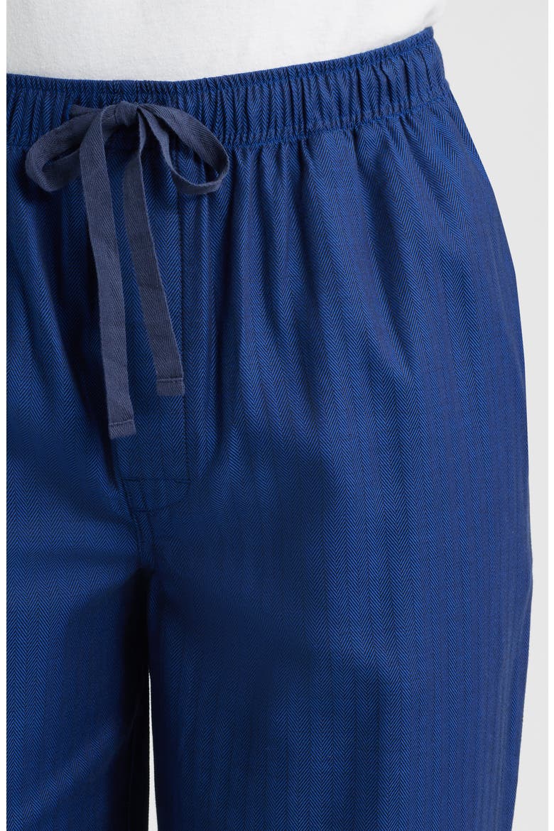 Signature Herringbone Cotton Pajama Pants, Alternate, color, TRUE BLUE