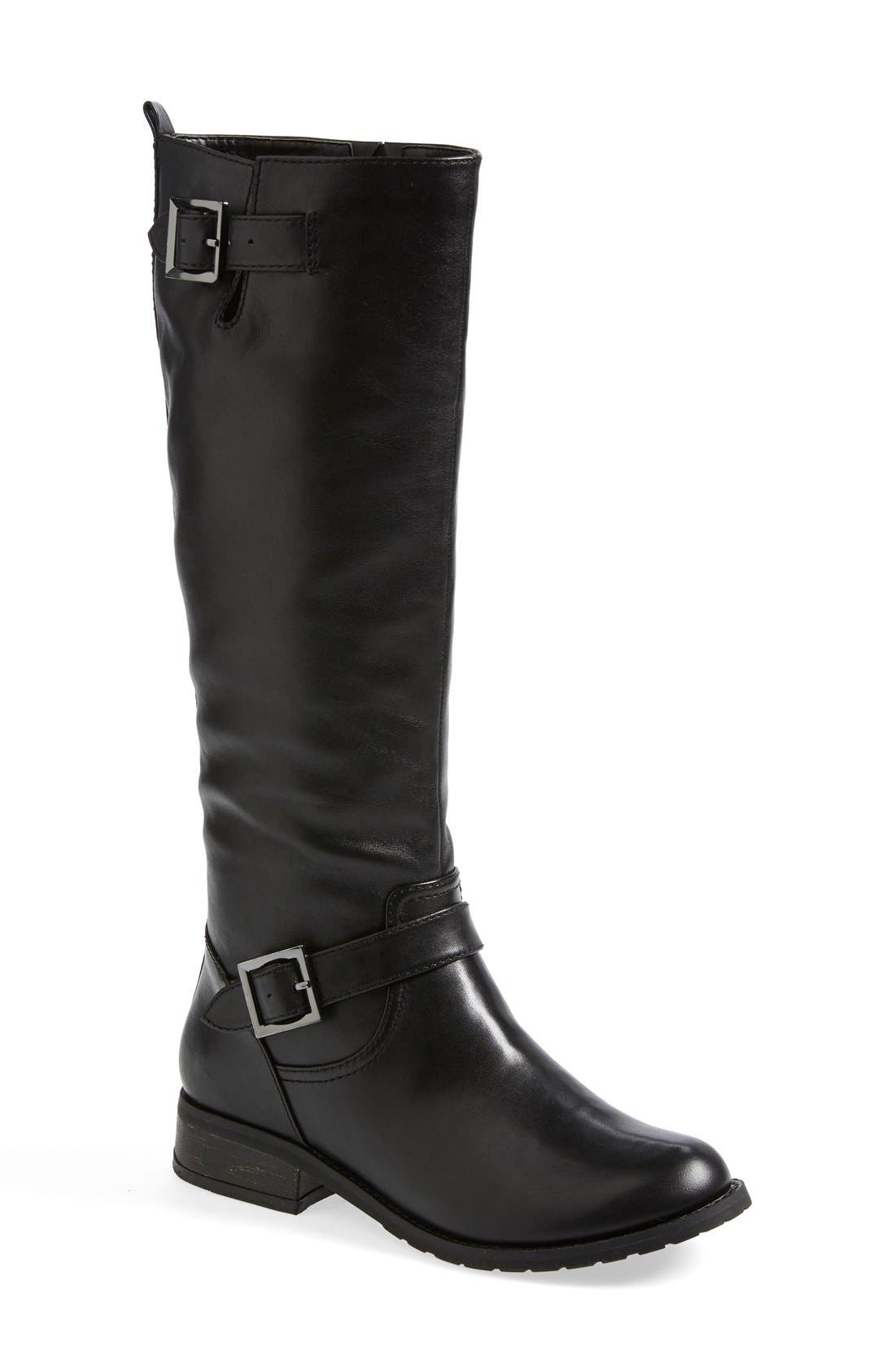 'Burton' Moto Boot, Main, color, BLACK