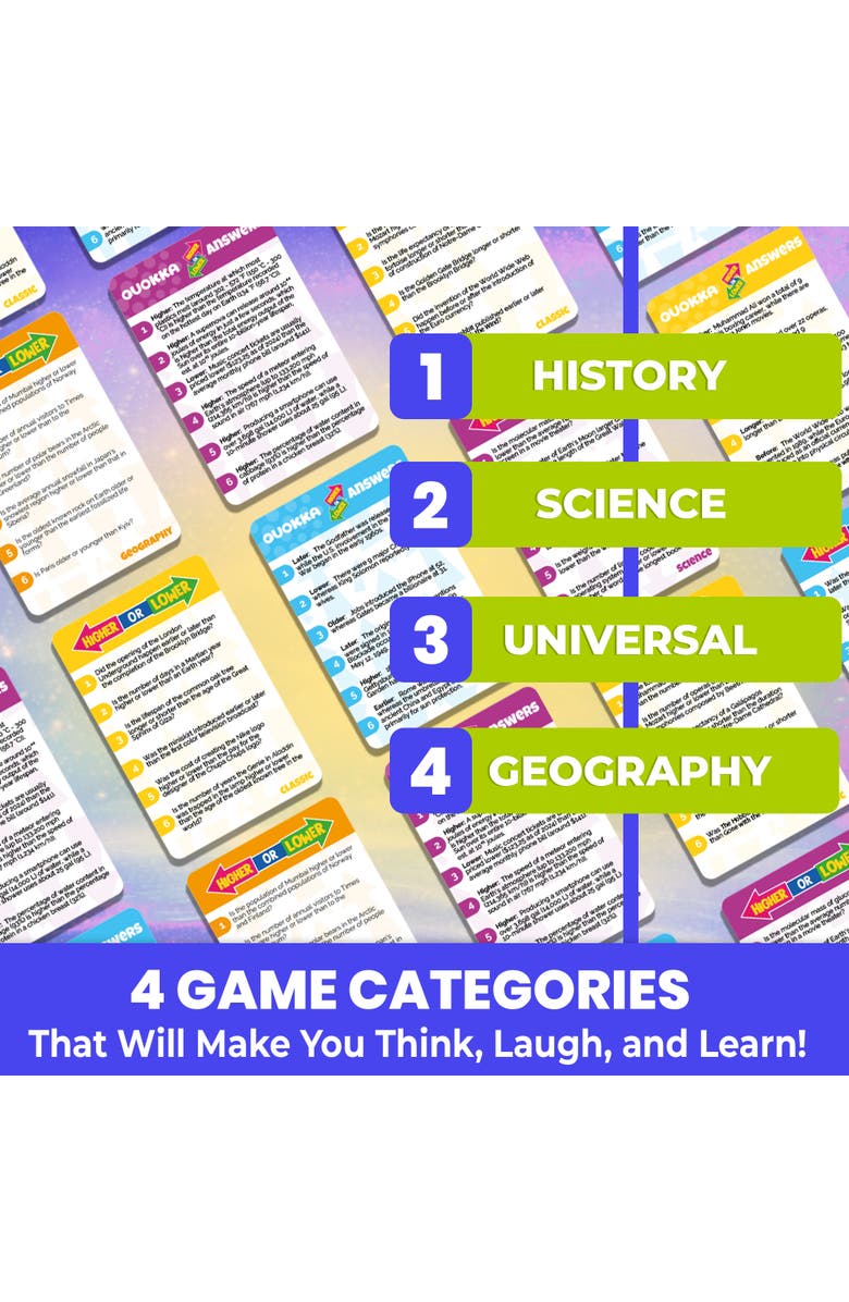 Quokka Higher or Lower Card Game for Kids and Families, Alternate, color, 4 Set