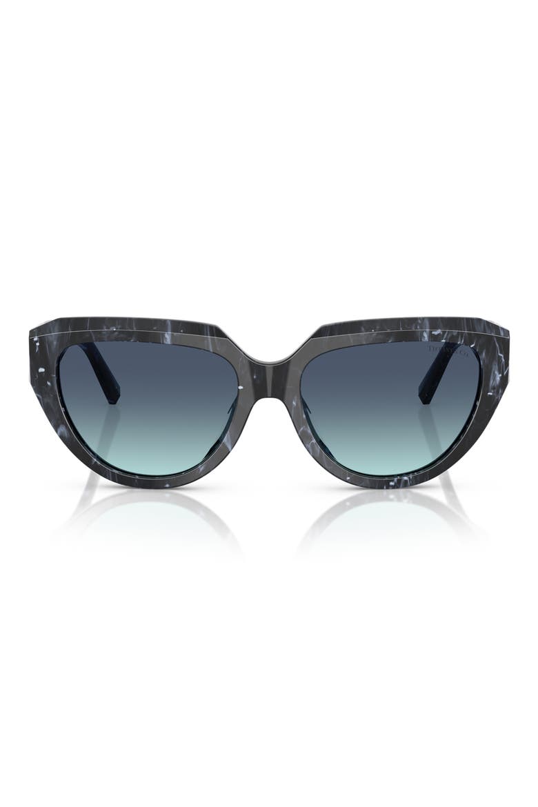 55mm Gradient Pillow Sunglasses, Main, color, STRIPED BLACK / AZURE BLUE