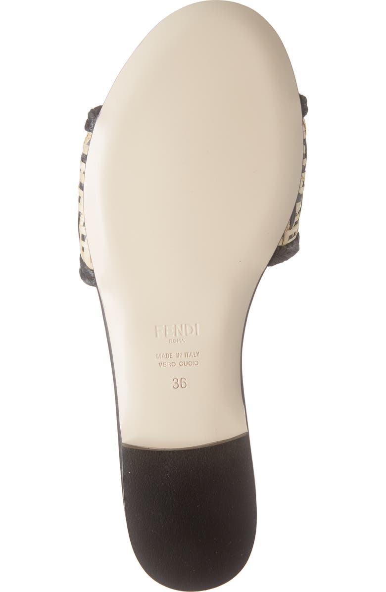 Fendi FF Logo Slide Sandal, Alternate, color,