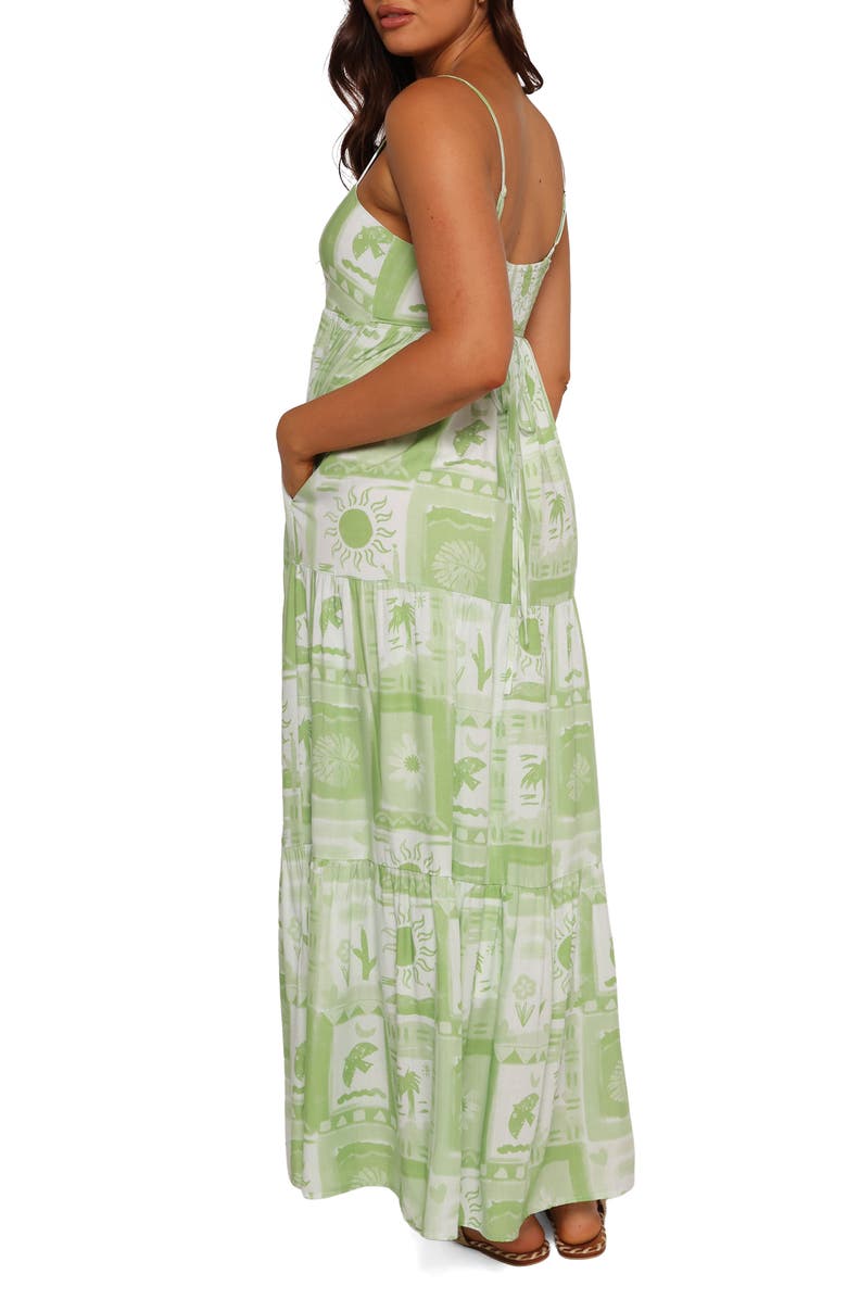 Petal & Pup Eudora Print Maxi Sundress, Alternate, color, Green Print