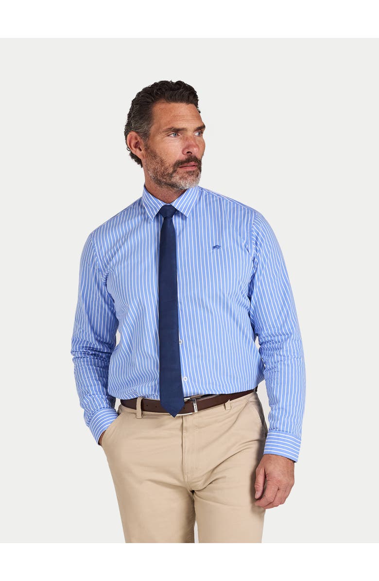 Raging Bull Long Sleeve Stripe Shirt, Main, color, Mid Blue