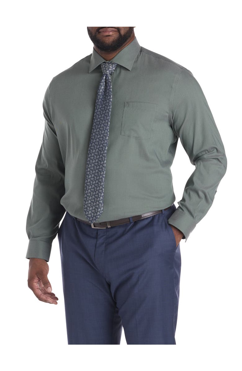 Michael Kors Big & Tall Micro Patterned Performance Dress Shirt, Alternate, color, Green
