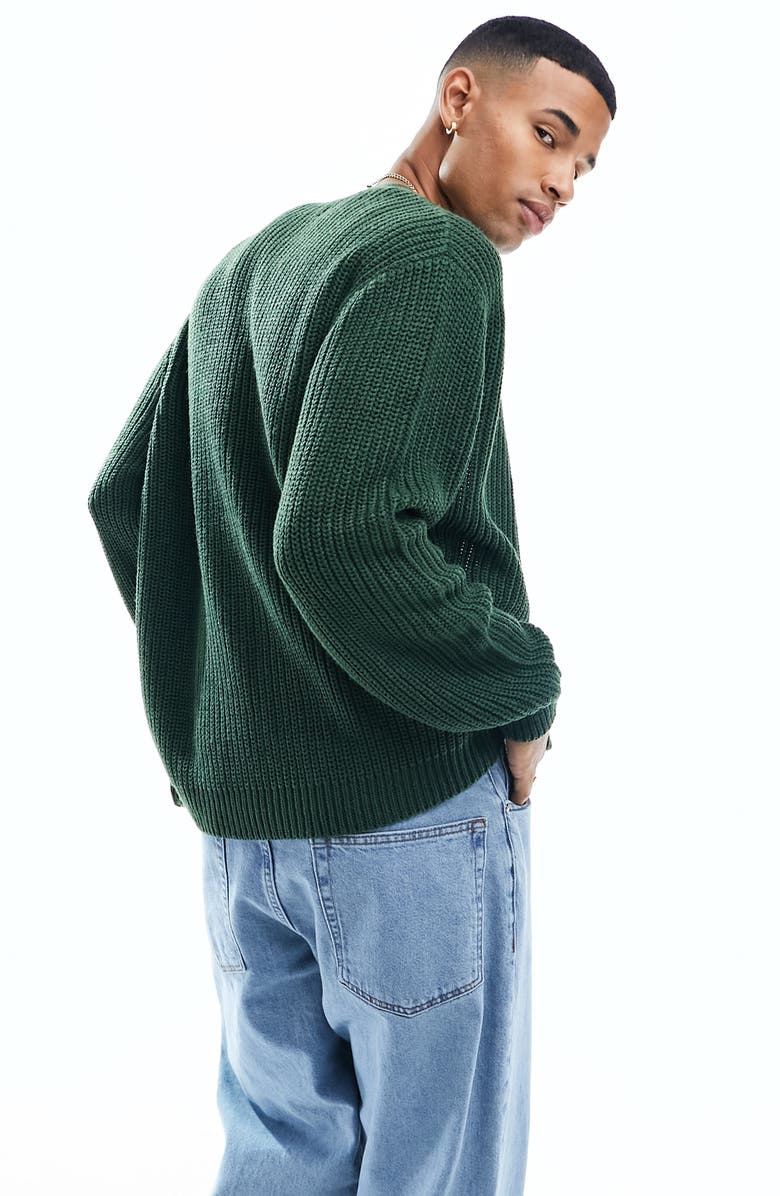 ASOS DESIGN Oversize Fisherman Cardigan, Alternate, color,