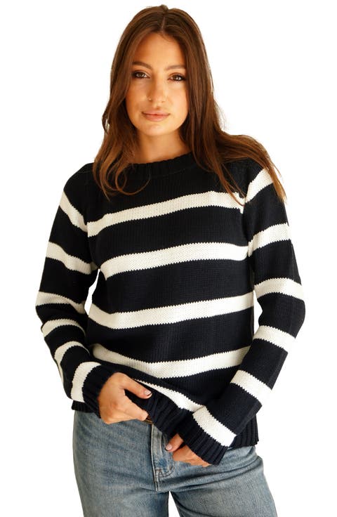 Sloane Stripe Cotton Crewneck Sweater
