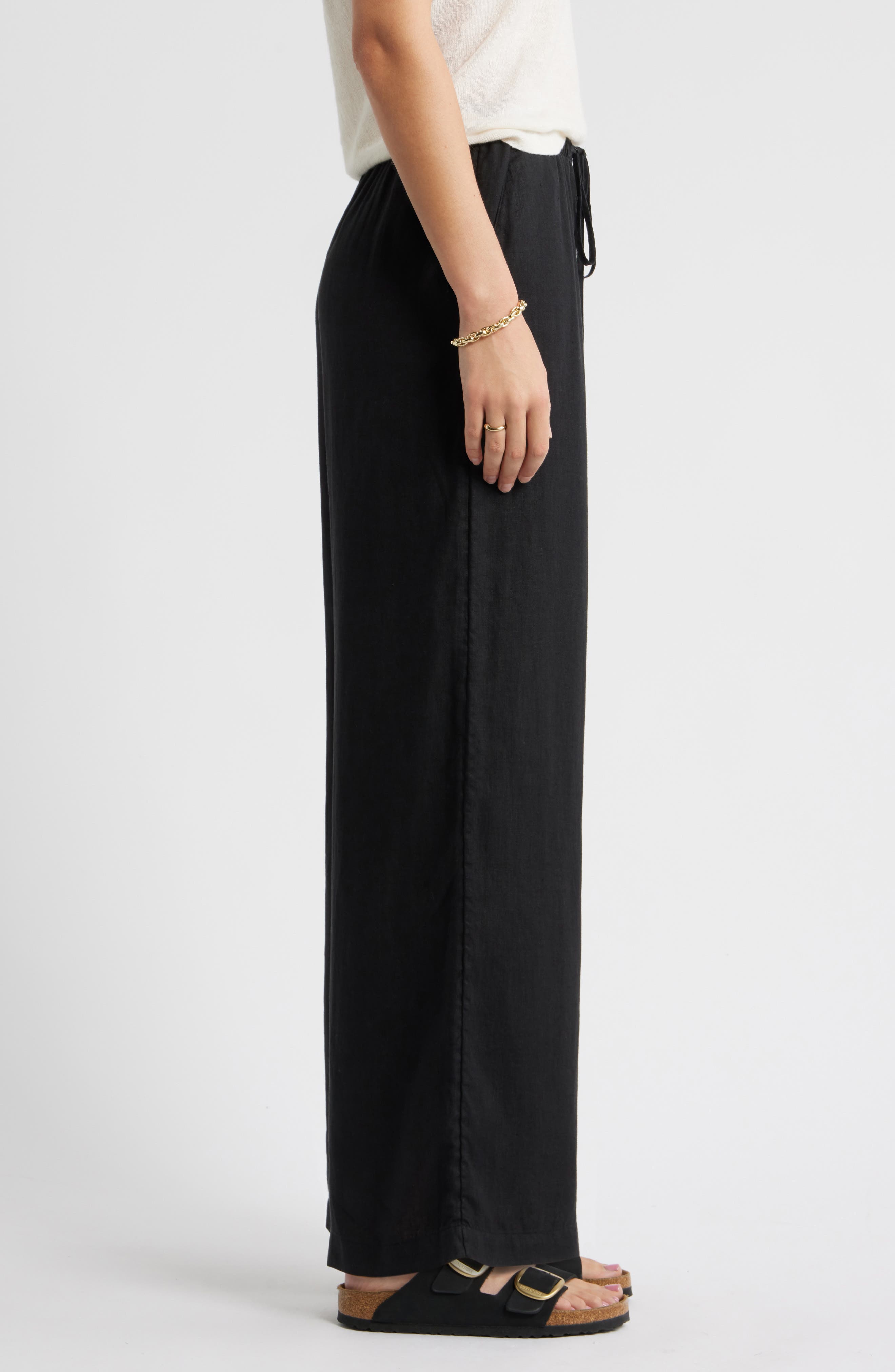 Женские Caslon® Easy Wide Leg Linen Pants — фото 4