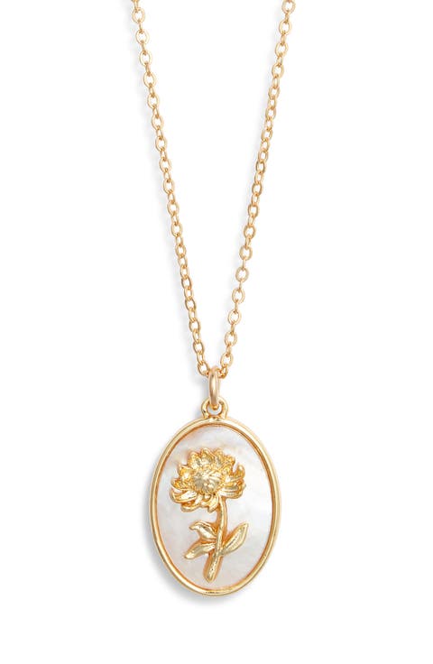 Katrina Birth Flower Pendant Necklace