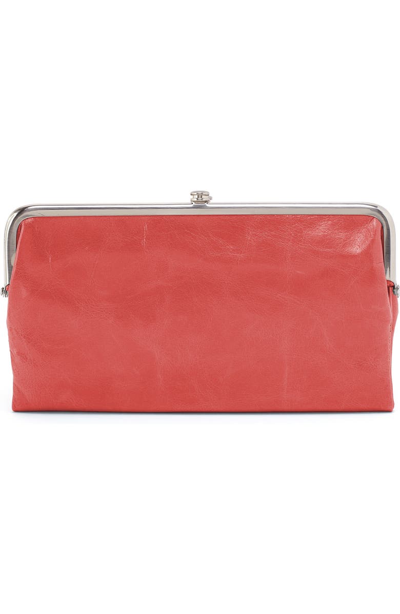 HOBO Lauren Leather Double Frame Clutch, Alternate, color, Pink Mirage