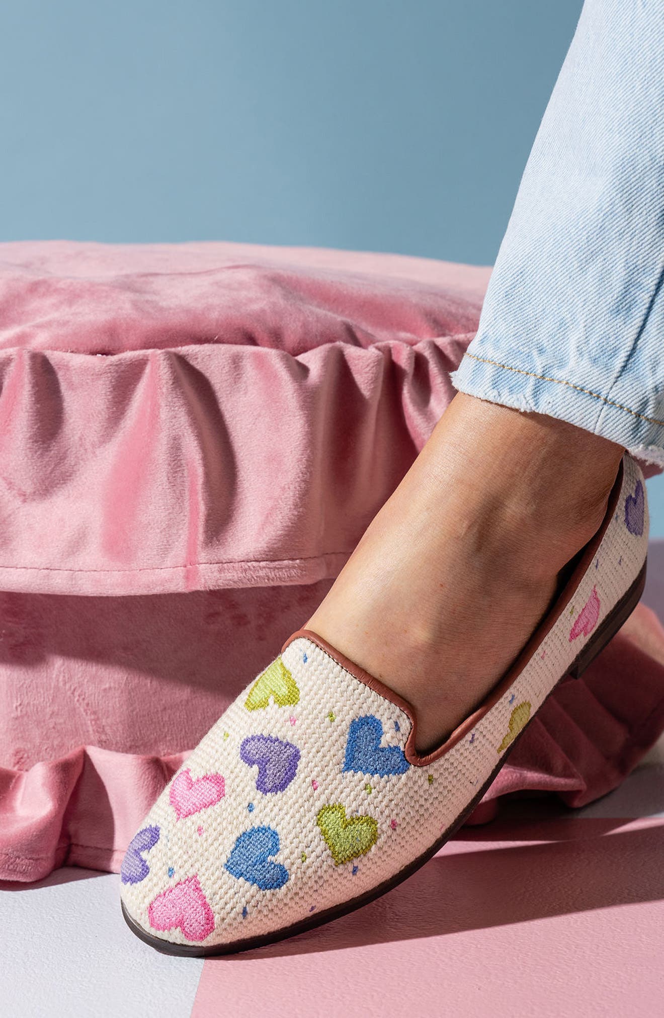 ByPaige Needlepoint Loafer, Alternate, color, Tan Multi