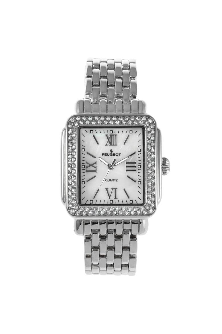 Panther Square Tank Bracelet Watch- 36x30MM, Main, color, Silver