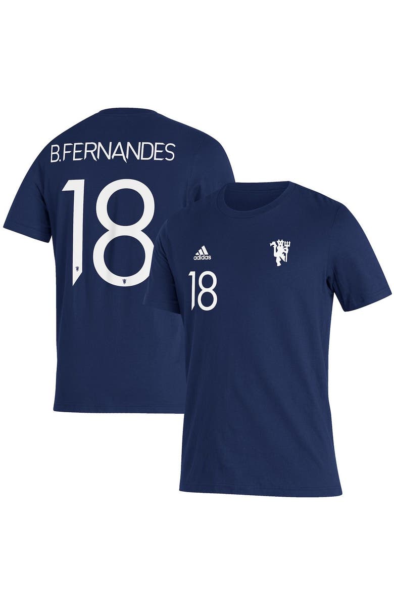 adidas Men's adidas Bruno Fernandes Navy Manchester United Name & Number Amplifier T-Shirt, Main, color,