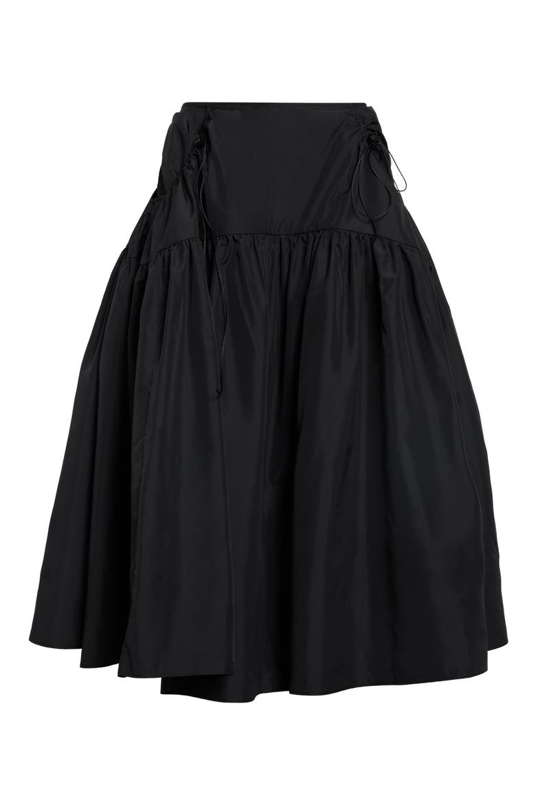 Filly Recycled Faille Midi Skirt, Main, color, BLACK