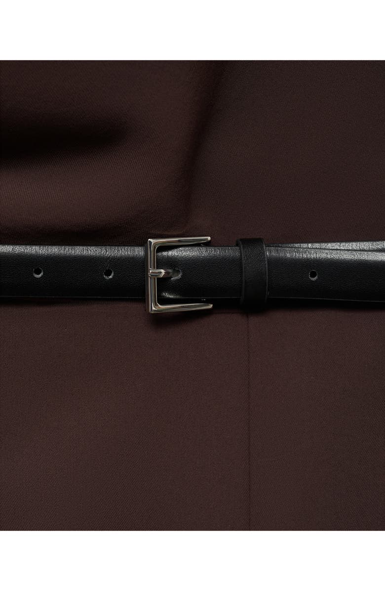 MANGO Drape Belted Wide Leg Jumpsuit, Alternate, color, Chocolate