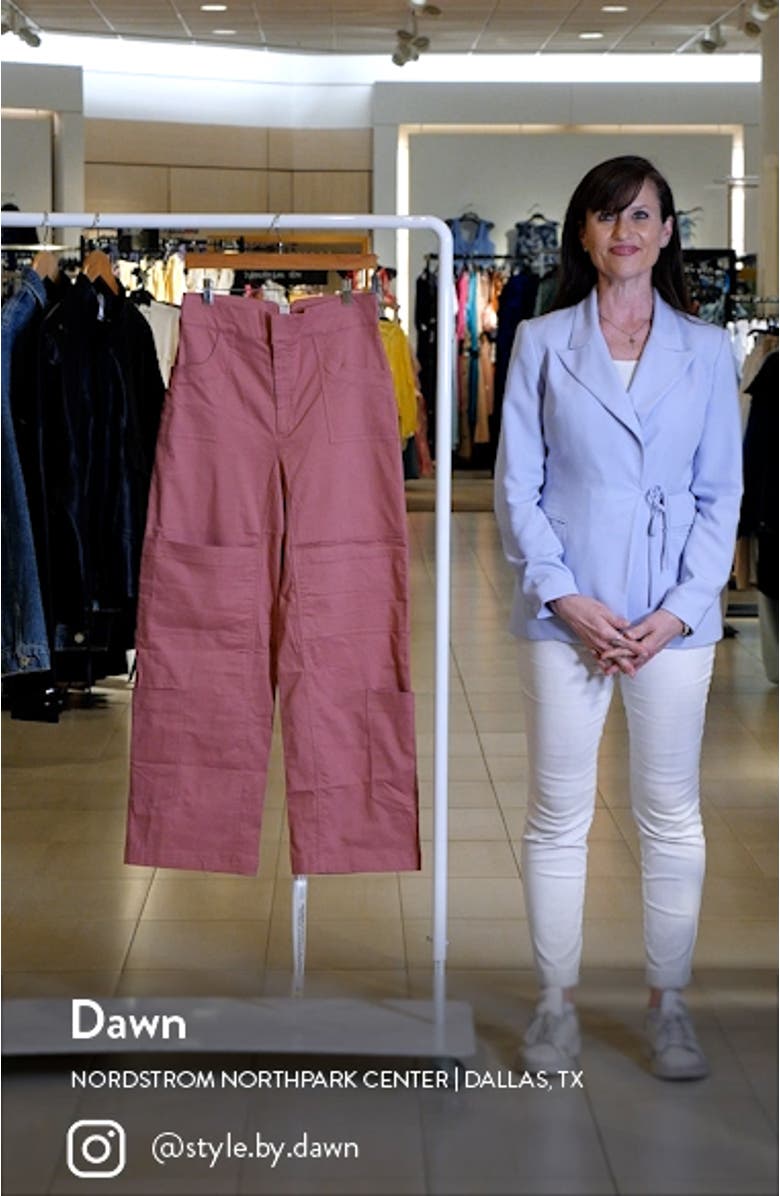 Foldover Waist Straight Leg Cargo Pants, sales video thumbnail