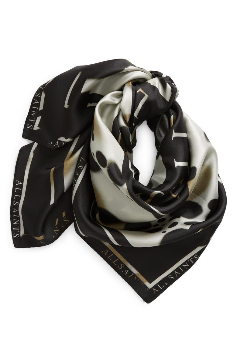 AllSaints Pooka Silk Square Scarf, Alternate, color, 