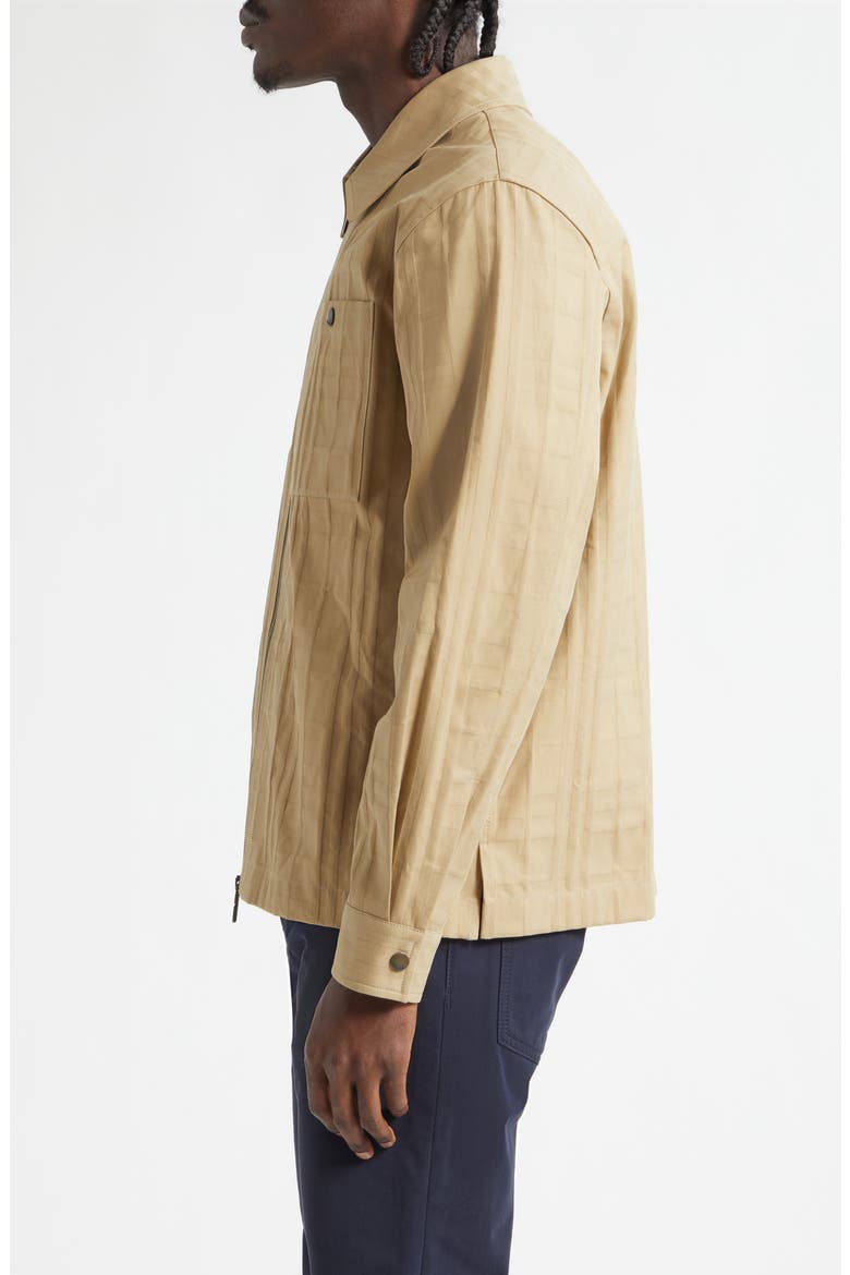 Oakwell Cotton Jacquard Zip Jacket, Alternate, color, SANDSTORM BEIGE CHK